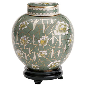 Round Urn with Flower Shapes