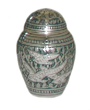 Rounded Urn with Bird Shapes